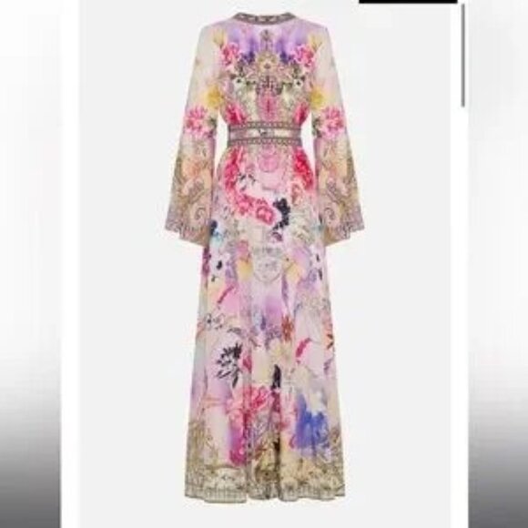 CAMILLA KIMONO SLEEVE DRESS WITH SHIRRING DETAIL - SONIC SYMPHONIES - Picture 7 of 13